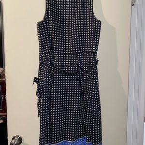 Black and Blue square check Belted Fit & Flare Talbots Dress (16)